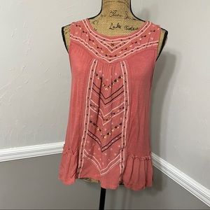 Knox Rose Tank Top Blouse Embroidered